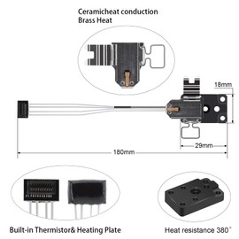 A1 Hotend Heating Assembly Kit Compatible for Bambu Lab A1/A1 Mini, Pre-Assembled Hotend Assembly with Thermistor, Easy Replacement for Clogged or Damaged A1, A1 Mini Print Head