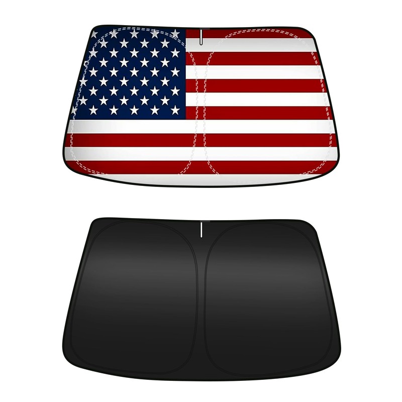 American Flag Car Windshield Sun Shade Compatible with GMC Sierra