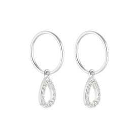 Serenity Sleepers 925 Solid Sterling Silver Sleeper Huggie Hoop Charm Earrings For Women | Waterdrop | Dainty Zirconia Earrings
