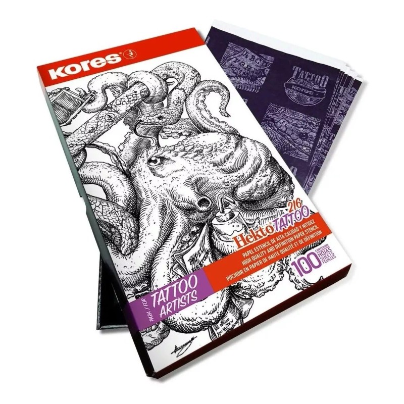 Kores Papel Hectografico Tattoo Kores 216 Oficio 100 Hojas