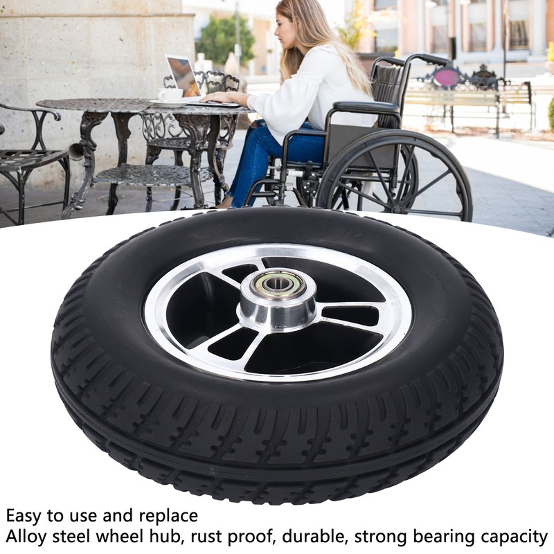 Wheelchair Wheel PU Wheel Alloy Steel Hub Anti Skid Walker