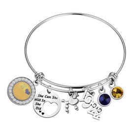 UJIMS SigmaRho Inspired Sorority Gift Sorority Bracelet She Can She Will So She Did Greek Sorority Jewelry for Women (22 Sorority Bracelet)