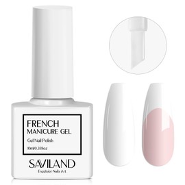 SAVILAND French Gel Nail Polish: 1PC 10 ML White Gel Polish Easy French Smile Line in 5s French Tip Nail Tool French Nails U V LED Gel French Tip Nail Art Nail Supplies for Starter Professional Gift | SAVILAND