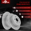 YXPCARS Ceramic Rear Brakes Pad and Rotors Drilled Slotted Solid