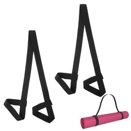 2 PCS Yoga Mat Strap, Yoga Mat Carry Strap, Yoga Mat Strap Carry, Yoga Mat Holder Multifunctional Yoga Mat Strap Easy to Carry Adjustable Ring for All Mat Sizes - Black Color