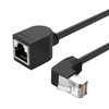 CAT6 Ethernet Extension Cable,90 Degree RJ45 Cords Shielded Male to