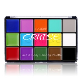UCANBE Face Body Paint Oil, 15 Dopamine Colors Professional Makeup Palette - Non Toxic Hypoallergenic Safe Facepaint for Halloween, Cosplay Costumes, Parties and Festivals