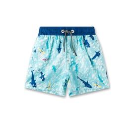 Sanetta Boys Blue Shark Swim Shorts | Comfortable and Quick Dry Recycled Polyester Swimming Trunks for Boys Swimwear for Kids, blue, 104