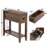 LUSUOWLZ End Table with Movable Top and Charging Station, Narrow