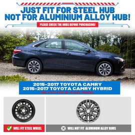 AUTOWIKI 16" Hbucaps for 2015-2017 Toyota Camry/ 2015-2017 Toyota Camry Hybrid Compatible with Steel Wheels Snap on Installation PP Material 16-Inch Lacquer 4-Pack 42602-06070