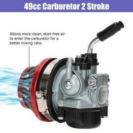 CILOYU Motorized Bike Carburetor Throttle Assembly Clutch Lever Kit Compatible with 2 Stroke Engine 100cc 80cc 50cc 49cc 66cc Motorized Bicycle Parts 7/8" 22mm Handlebar Grip