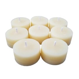 100% Pure Raw Beeswax Tea Lights Candles Refills (no Cup) Organic Hand Made, Ivory (48 Pack)