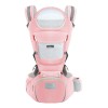 Cangurera Portabebé Raganet Mochila Multifuncional Con Asiento Bebé Color Rosa
