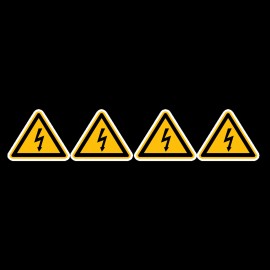 Topographic Prints High Voltage Electrical Shock Hazard Warning Symbol Vinyl Decal Sticker 4 Pack