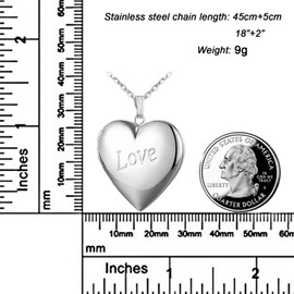 YOUFENG Love Heart Locket Necklace that Holds Pictures Polished Lockets Necklaces Birthday Gifts