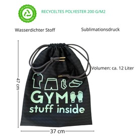 KEPI - Gym Bag, Waterproof, Sports Bag, Large, Ecological Bag for Shoes and Sportswear, Recycled Material, Gym Bag for Men and Women, Gym