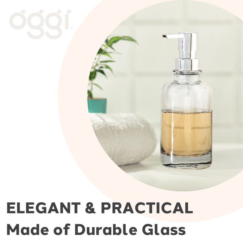 Oggi 12oz Round Glass Lotion and Soap Dispenser for Kitchen