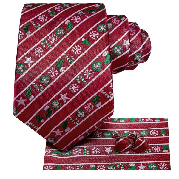 Hi-Tie Christmas Ties for Men Vacation Holiday Tie Pocket Square