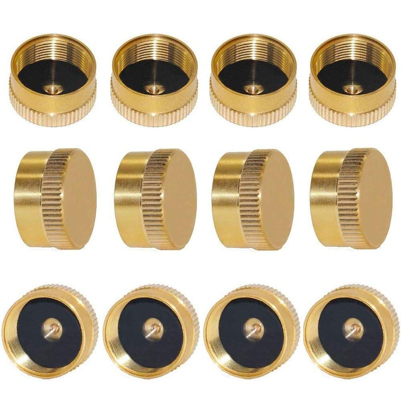 FengJIN HZFJ 12PCS Solid Brass Refill 1lb Propane Tank Cap