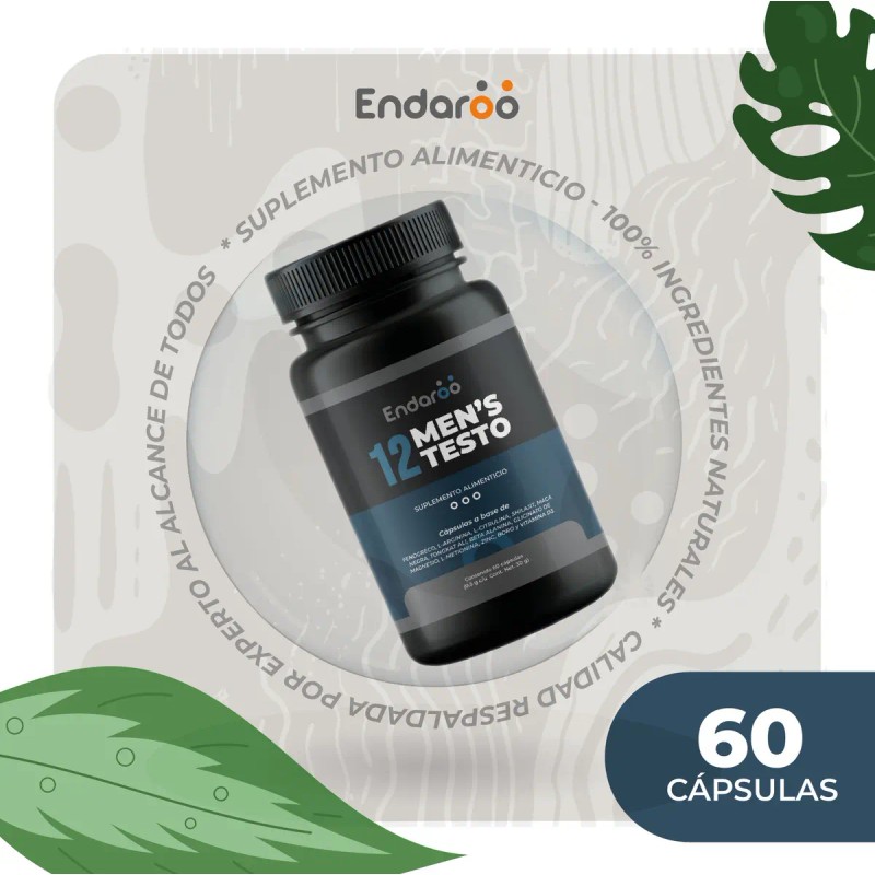 Suplemento Testosterona Hombre Endaroo Ingredientes Activos Cápsulas