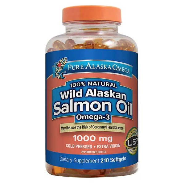 Amerivite Pure Alaska 1000mg Omega-3 Wild Alaskan Salmon Oil Softgels