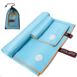 COSIKEY Toalla Microfibra Secado Rápido, 2 Pack Toalla Deportiva, Toalla Natacion, Toalla Microfibra Grande, Portatil Toalla de Viaje, 2 tamaños Toalla para Playa, Natación, Yoga, Gimnasio, Camping