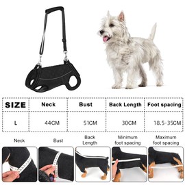 Gsrhzd Dog Lifting Harness, Comfortable Breathable Dog Support Harness for Back Legs, Durable Lightweight, for Elderly Disabled or Injured Dogs, L