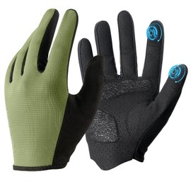 ROCKBROS Road-to-Sky Cycling Gloves Spring Summer Cycling Gloves Touchscreen Breathable Shockproof Running Gloves Women/Men for Cycling, Running, Fitness, Hiking Green