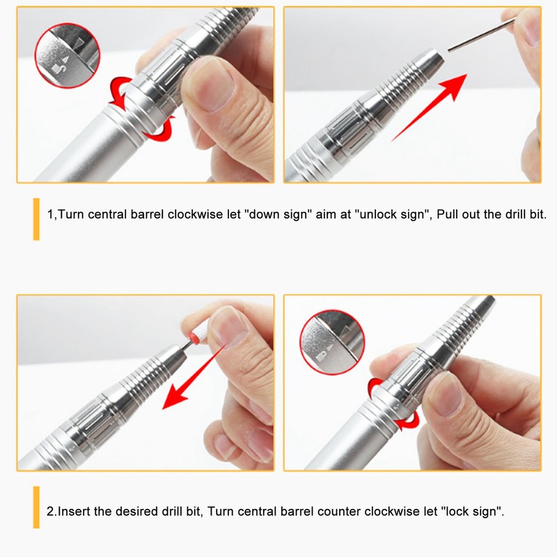 Black Rechargeable Electric Nail Drill Portable Nail Polish Machine Electric