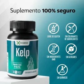 Kit 2 Frascos De Kelp Algas Marinas - 60 Cápsulas Sin Sabor
