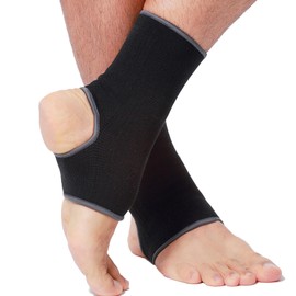 NEOtech Care Ankle Support - Elastic & Breathable - Medium Compression (Black, 1 Pair, Size M)