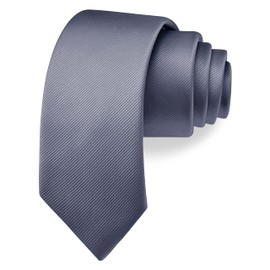 Branduce 2.4" Grey Tie Skinny Tie for Men 6cm Solid Pure Color Slim Necktie (TA04-05)