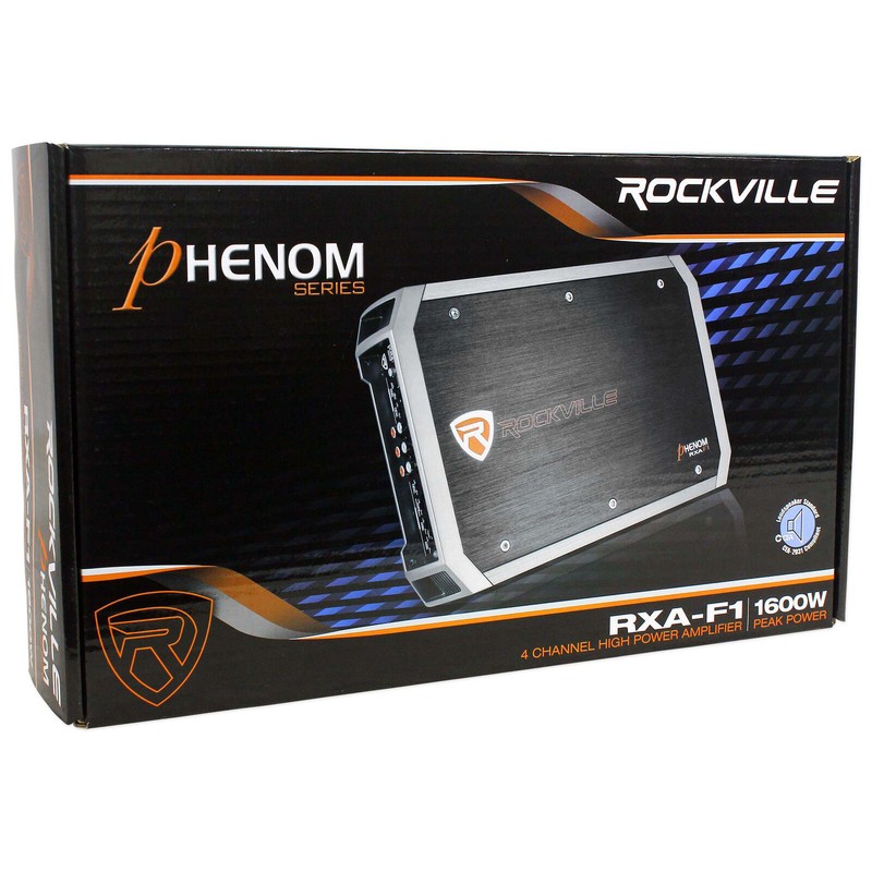 Rockville RXA-F1 1600 Watt Peak/400w RMS 4 Channel Amplifier Car