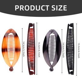 Pack of 4 Banana Clips, Banana Hair Clips, Women's Large, French Banana Hair Clip, Hair Clip, Hair Clips, Retro Hair Clips, Hair Accessory for Women and Girls, Long Curly