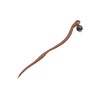 Handcarved Walnut Wood Hair Stick with Hematite Bead