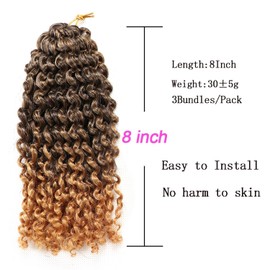 LLZBEAUTYHair 9Bundles Passion Twist Hair Marlybob Crochet Braids Hair Marly Twist Crochet Hair Short Crochet Hair Extensions for Black Women (8Inchs(9bundles ), #T-27), 6 count