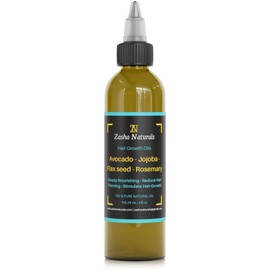 Hair Oil for Dry Hair - Cold-Pressed Rosemary Oil, Avocado, Flaxseed, & Jojoba - Dry Scalp Treatments for All Hair Types - Deeply Nourishing & Reducing Hair Thinning Oil by Zasha Naturals, 4 fl.oz