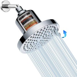 7 Modos Ajustables Cabezal De Ducha Filtrado,20 Etapas Filtro De Agua Para Regadera 6'' Cabezal de Ducha Alto Rendimiento para Eliminar el Cloro y las