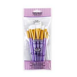 Royal and Langnickel RCC 308 Crafter's Choice Angular Taklon Variety Brush Set - White (Pack of 7)