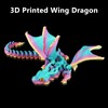 SUMLAND 3D Printed Dragon with Wings,3D Printed Animals Toys, Flexible