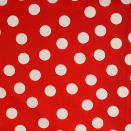 Cotton Printed Dots 2.5 cm Cotton Fabric Sold by the Metre Polka Dots, Woven Fabric Polka Dots, Poplin Polka Dots, Cotton Print Spots 50 cm From 50 cm, Colour: 1903 Red Dots White