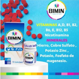 Bimin Polivitaminas Y Minerales 100 Tab. Sydenham Suplemento Sabor Sin Sabor                                                                          