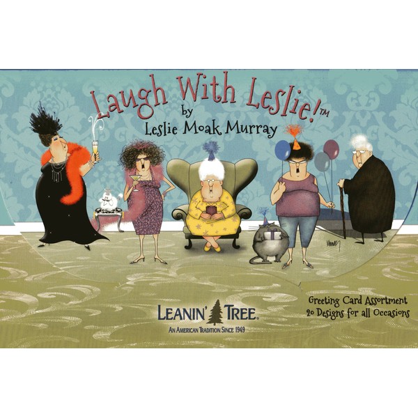 Leanin' Tree Greeting Cards - Laugh With Leslie by Leslie Moak Murray - 20 Greeting Cards with Full-color Interiors and Designed Envelopes