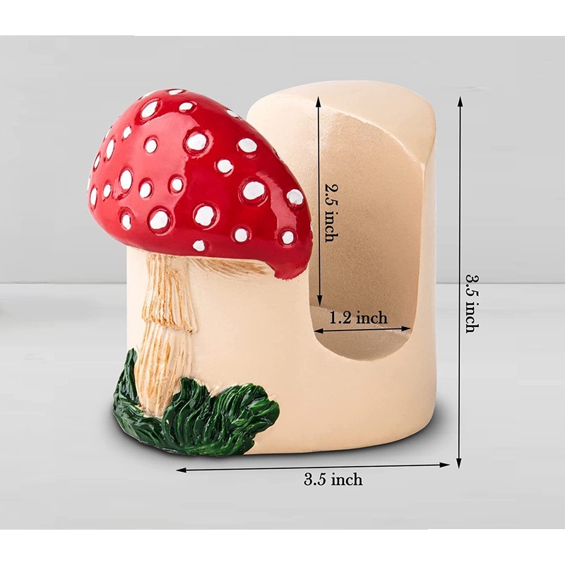 dgudgu Mushroom Kitchen Sponge Holder Resin Sponge Dish Red Sponge