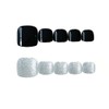 Yienate False Nail for Toes, Chic Exquisite Bride Black Bling