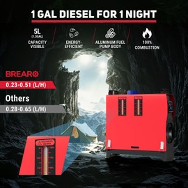 Diesel Heater, 12V 8KW Remote Control & LCD Monitor, All in One with 5L/1.3Gal Fuel Tank, Fast Heating Parking Heater for Car RV Truck Tent Garage Camper