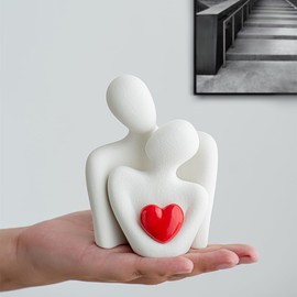 ODMYZG Mini Couple Statue,Couple Hugging Statue,Modern Abstract Art Decoration,Decorative items for TV cabinets,living rooms and bedrooms.Romantic Gifts for Valentine Anniversary Birthday (Red, M)