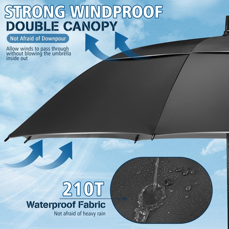 NINEMAX UV Protection Golf Umbrella 62 Inch, Sun Umbrellas UV