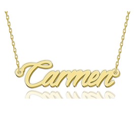 HUAN XUN Carmen Necklaces Gold Name Necklace for Women Charm Initial Jewelry for Mom Mama Birthday Anniversary