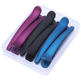 BMAMBAS Pinzas para el pelo para el peinado de salón de belleza, antideslizantes, coloridas, de plástico, para pelo grueso y fino (6 piezas de colorido)